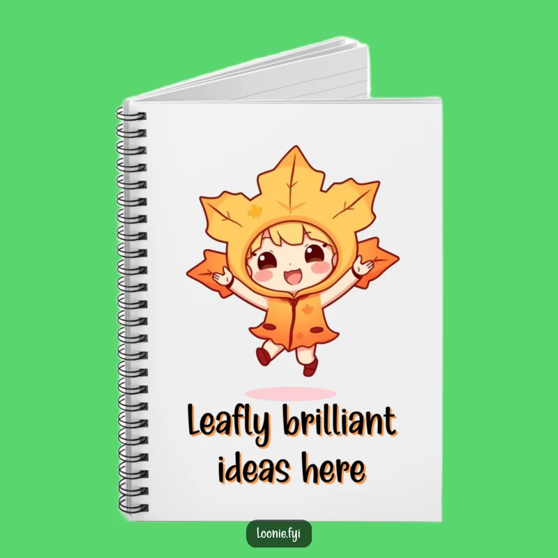Funny Maple Leaf Notebook - Joyful Hop Character Journal Gift