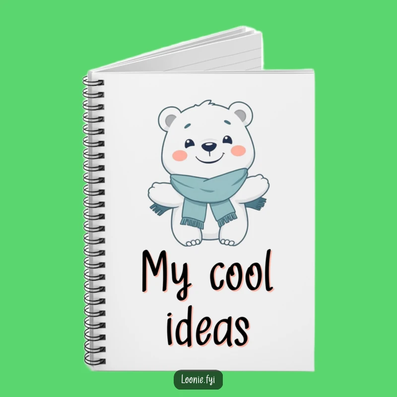 Funny Polar Bear Grinning Scarf Notebook: Jot Down Cool Ideas
