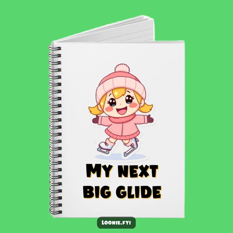 Funny Ice Skating Notebook: Happy Character's Grin for Jotting Down Ideas
