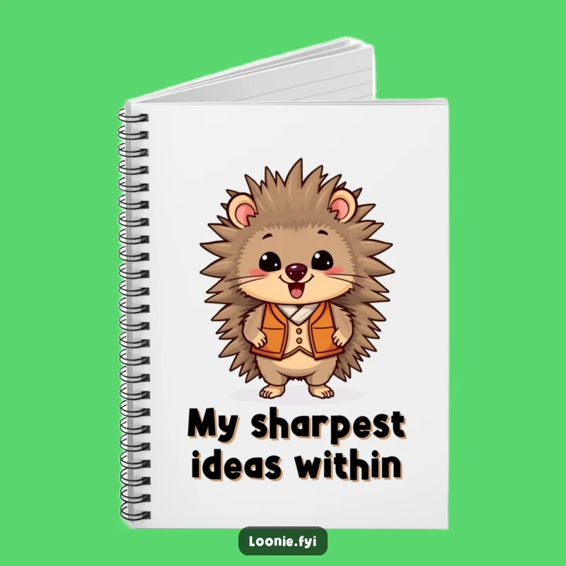 Funny Porcupine Vest Notebook: Jot Down Ideas with Proud Flair