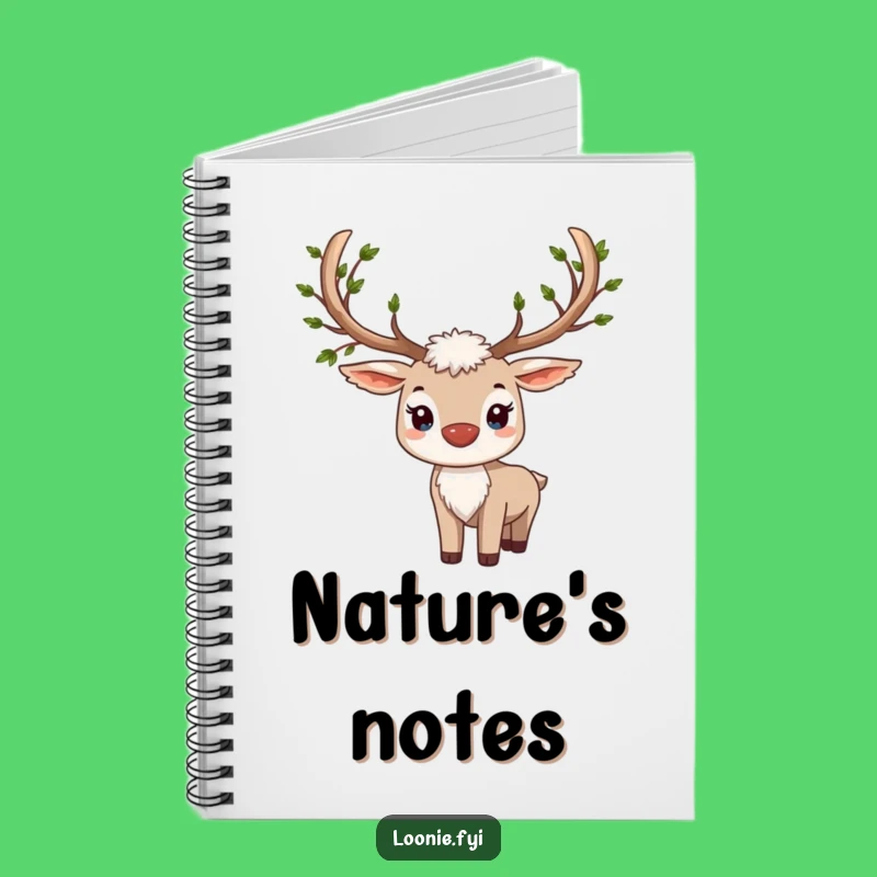 Proud Caribou Notebook - Leafy Antlers, Funny Journal for Nature's Thoughts