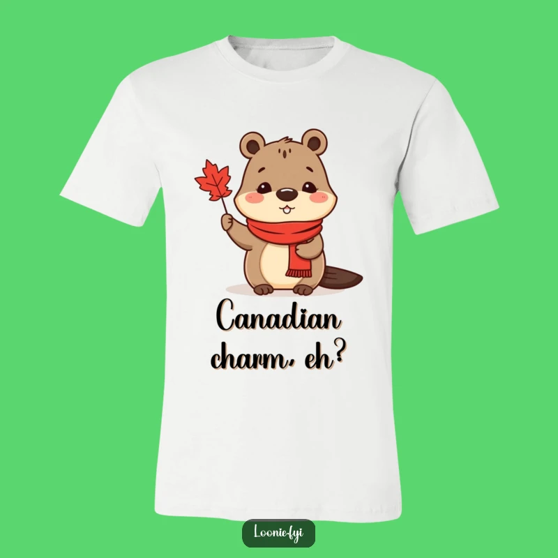 Funny Beaver Maple Leaf T-Shirt: Wear Canadian charm with a smile
