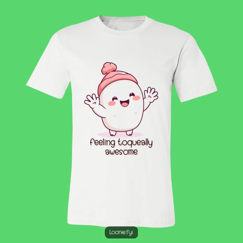 Funny Toque T-Shirt: Happy Character's Cheerful Waving Greeting