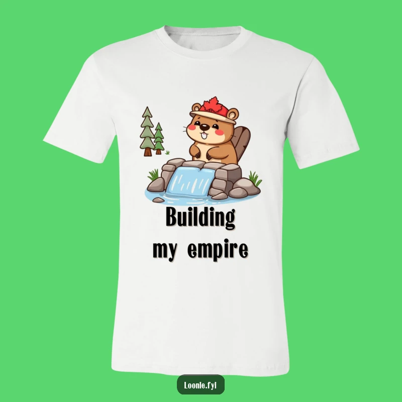 Funny Beaver Dam Builder Tee - Happy Character, Maple Leaf Hat, Outdoors Shirt Gift
