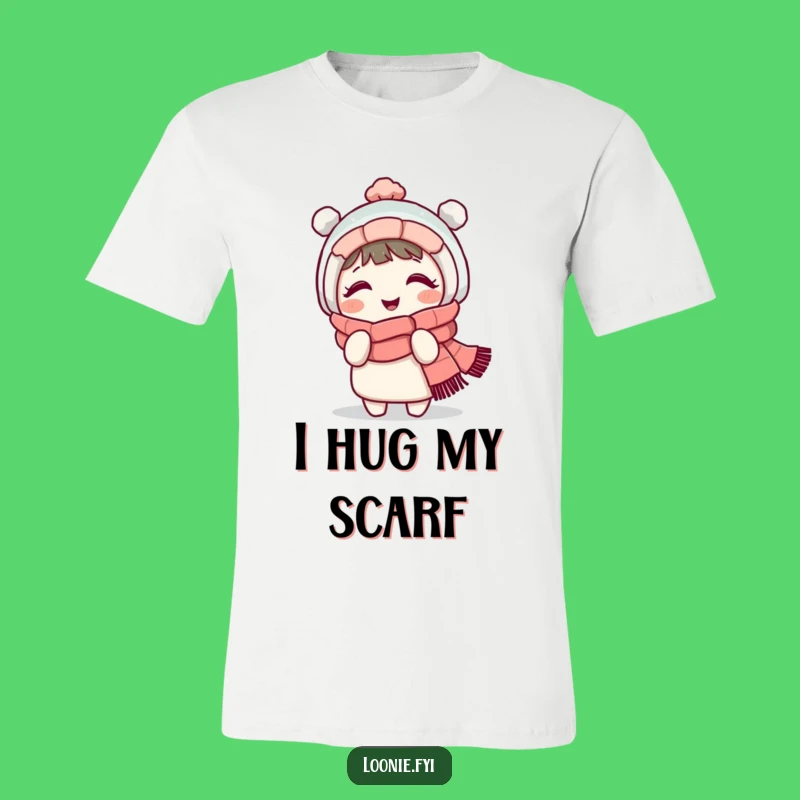 Funny Giggling Winter Scarf Character Tee - Hilarious Gift!