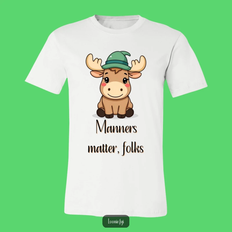 Funny Moose Hat T-Shirt: Wear your politeness with a smile
