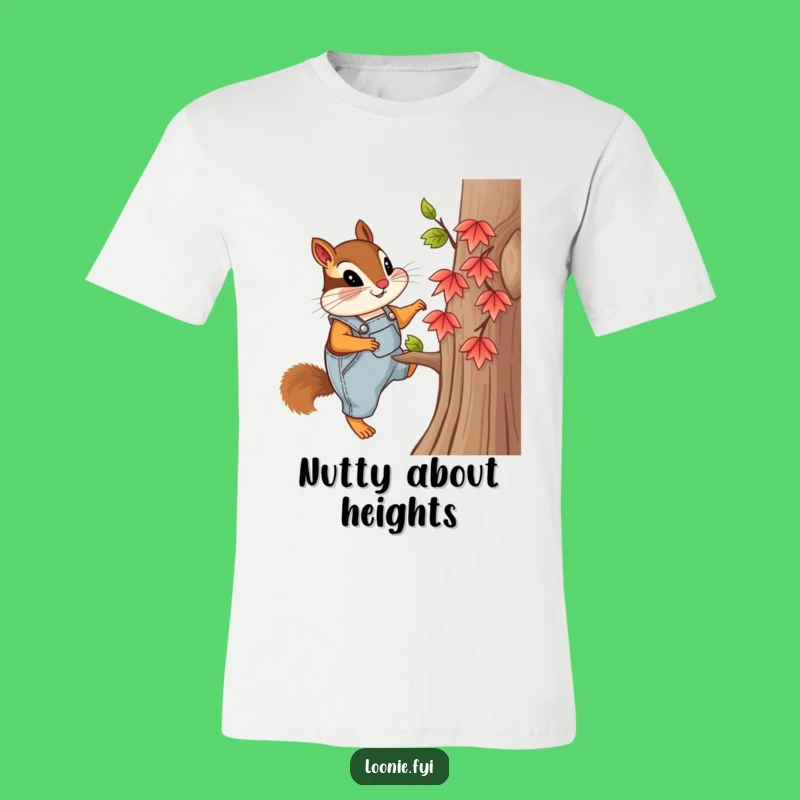 Funny Chipmunk Overalls T-Shirt: Curious Climber Adventure Tee
