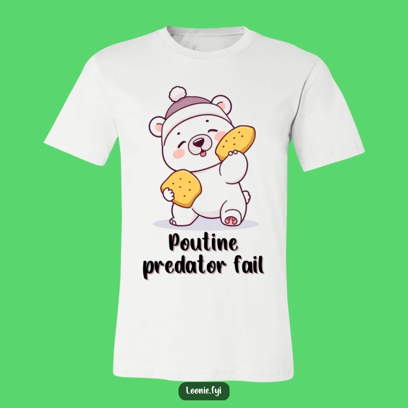Funny Polar Bear Poutine Disaster T-Shirt - A Hilarious Canadian Outfit!