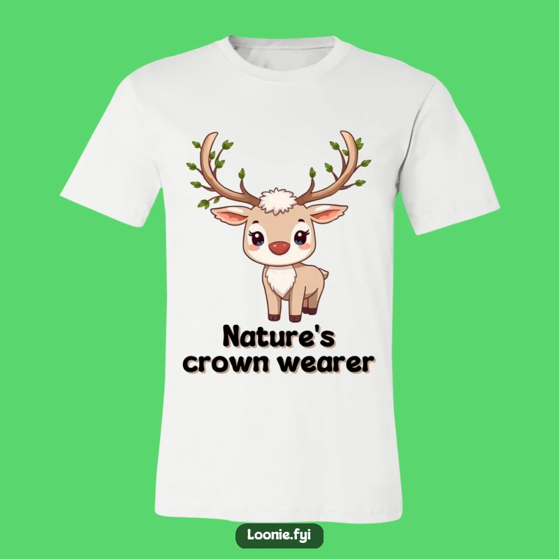 Proud Caribou T-Shirt - Leafy Antlers, Majestic & Funny Woodland Creature Tee