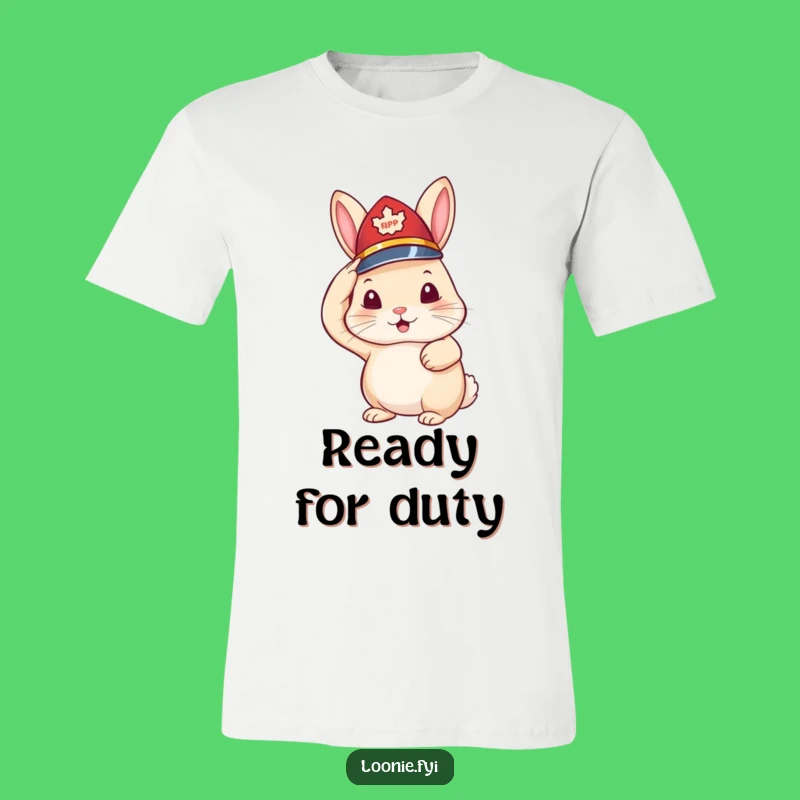 Funny Rabbit RCMP Hat T-Shirt - Cute & Humorous Uniform Tee