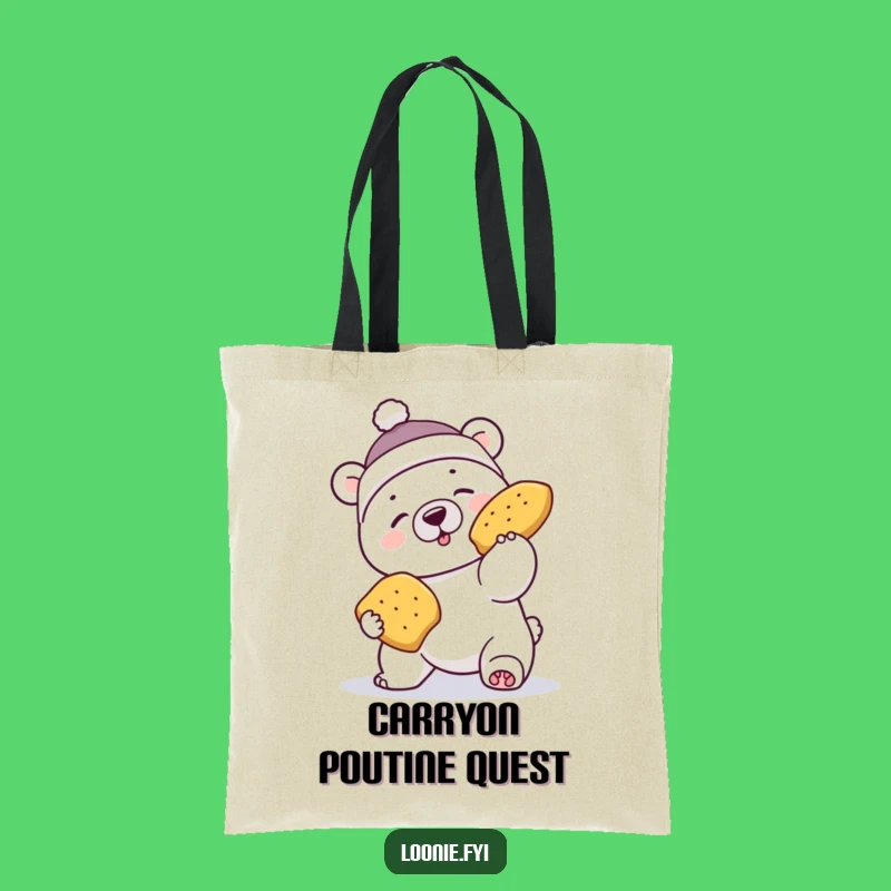 Funny Polar Bear Poutine Catch Fail Tote Bag - Carry Your Laughs!