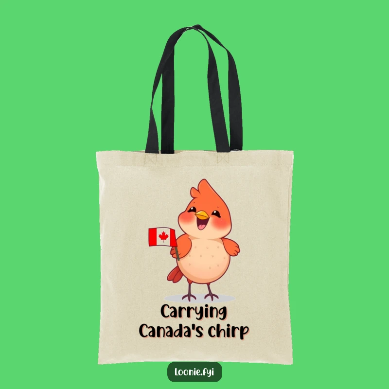 Funny Cardinal Flag Tote Bag: Stylish Canadian Bird Carry-All, Perfect Funny Gift