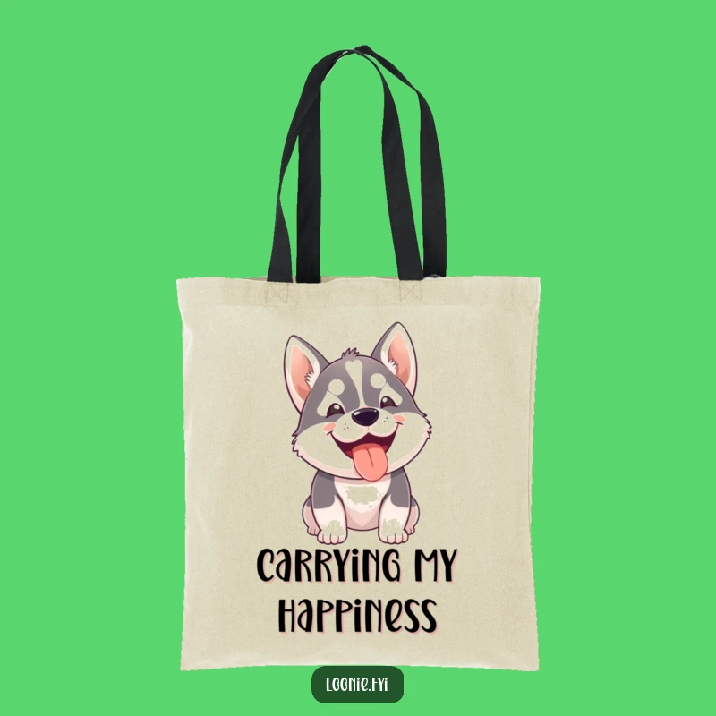 Funny Husky Grin Tote Bag - Stylish & Hilarious Dog Accessory