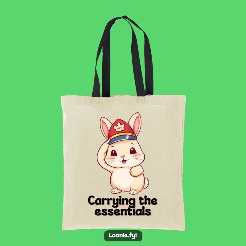 Funny Rabbit RCMP Tote Bag - Charming & Humorous Carry-All