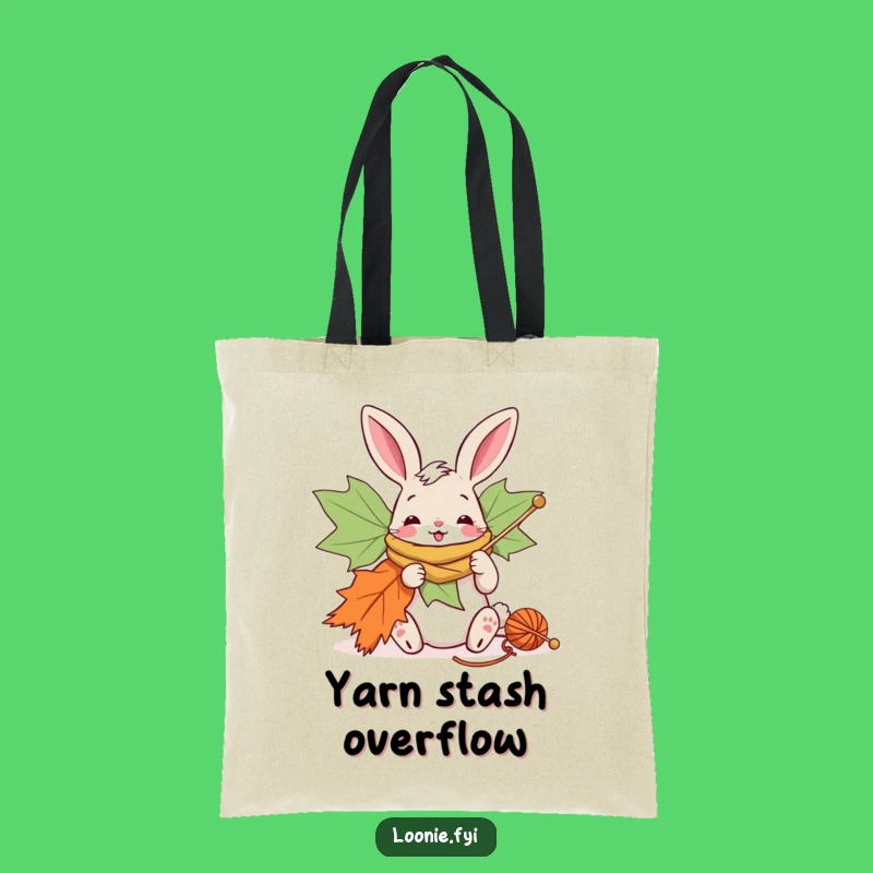 Funny Bunny Maple Leaf Scarf Tote Bag - Carry Your Crafty Humor!
