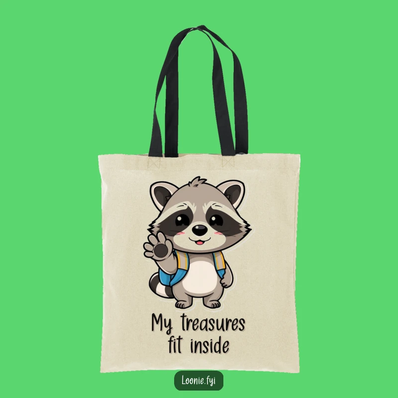 Funny Raccoon Backpack Tote Bag: Carry Your Treasures with a Wink