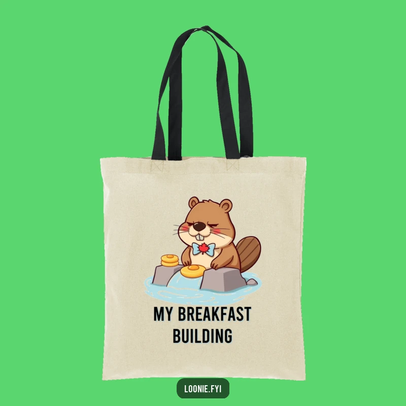 Funny Grumpy Beaver Pancake Dam Tote Bag - Carry Your Canadian Humor!