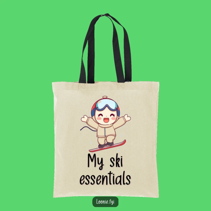 Funny Ski Jump Character Tote Bag - Carry Your Triumph!